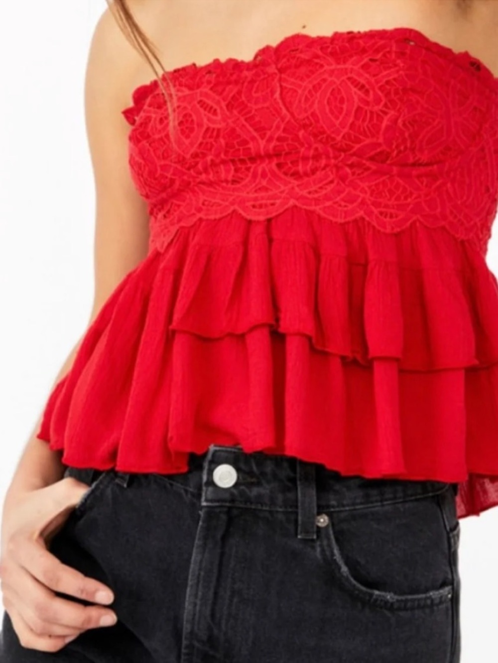 FREE PEOPLE Corset ADELLA Ruffle Cami Top